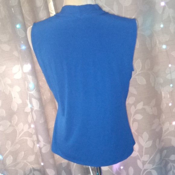 Calvin Klein Large Blue Cross Over Blouse - Picture 3 of 3
